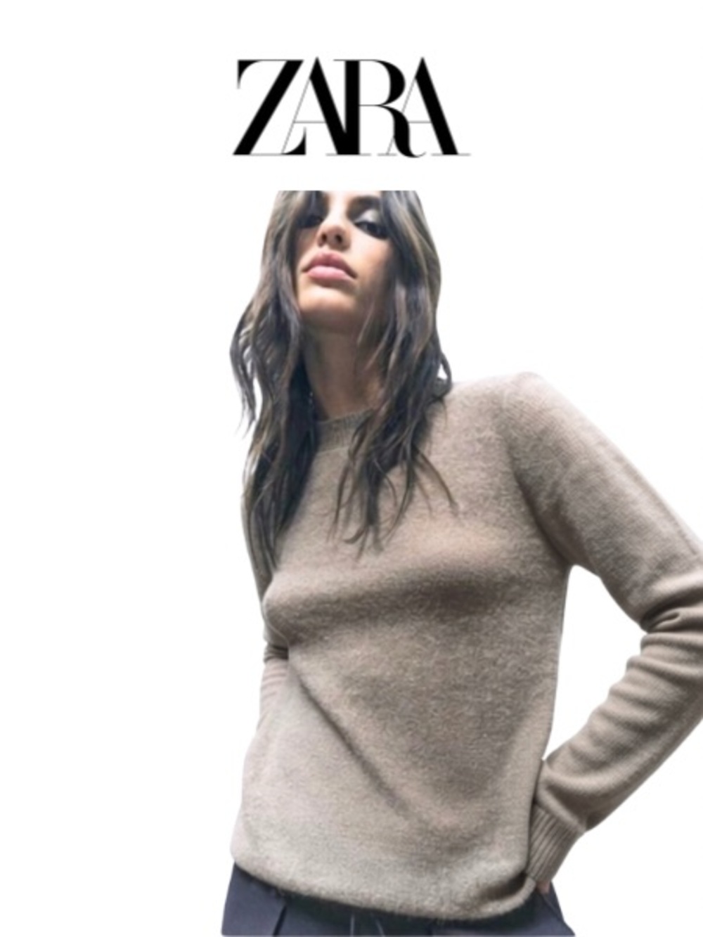 🆕 Zara Women's Tan Sweater alpaca wool blend sz S